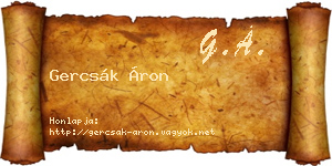 Gercsák Áron névjegykártya